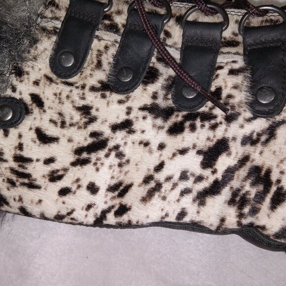 Sorel Joan Of Arctic Reserve Cowhide Snow Boots Fur Cuff Women’s 7 Rare Y2K - Picture 9 of 12